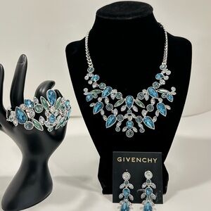 Givenchy Crystal Statement Necklace / Vintage Givenchy bracelet earrings